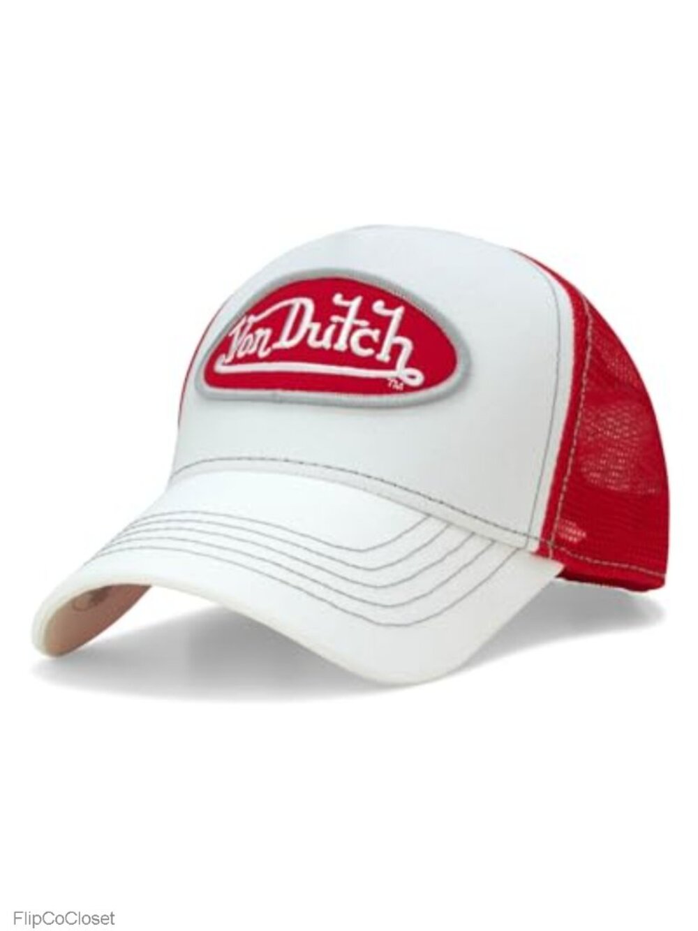 Von Dutch Unisex Trucker Hat Colorblock Mesh Back Curved Bill Snapback - 50%